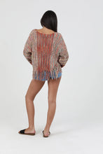Load image into Gallery viewer, 5589- V Neck Fringe Hem Pullover Sweater-RUST
