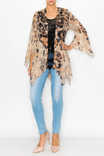 Load image into Gallery viewer, 5498-Classic All Lace Cardigan with Tiered Layers /LEOPARD
