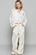 Load image into Gallery viewer, 5798- POL  Button Down Pocket Front Hoodie-WHITE
