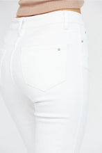 Load image into Gallery viewer, 4160-High Rise Crop Flare with Uneven Hem-WHITE
