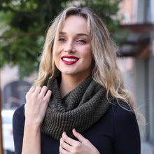 Load image into Gallery viewer, 5606- Knit Sherpa Lining Knit Infinity Scarf

