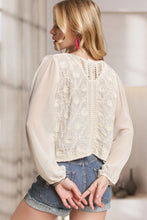 Load image into Gallery viewer, 5955-Embroidered Button-Down Woven Blouse-BEIGE
