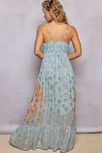 Load image into Gallery viewer, 5805- POL V-Neck Crochet Top Mirror Embroidery Tassel Viscose Dress
