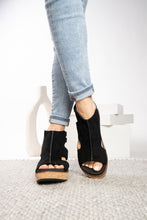 Load image into Gallery viewer, 6587- CORKYS  FALLING HARD BLACK Faux Suede
