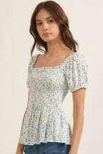 Load image into Gallery viewer, 4232-Floral Square Neck Puff Sleeve Babydoll Blouse
