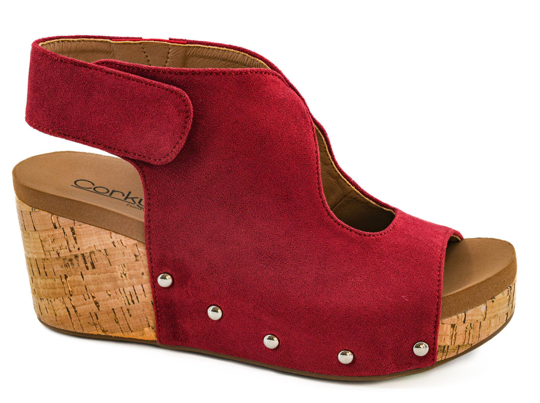 CORKYS-FRISKY Dark Red Faux Suede