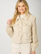 Load image into Gallery viewer, 6660- MIXED MEDIA SWEATER JACKET

