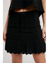 Load image into Gallery viewer, 6313- Knit Sweater Drawstring Mini Skirt with Lining-BLACK
