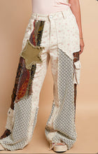 Load image into Gallery viewer, 4662- POL- PATCHWORK PANTS-CREAM
