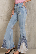 Load image into Gallery viewer, 4556- POL BELL BOTTOM PATCH JEANS
