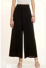 Load image into Gallery viewer, 6148- Wide Leg Elastic Waist Pants with Pockets-BLACK
