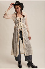 Load image into Gallery viewer, 6448- Sheer Lace Ruffle Duster -IVORY
