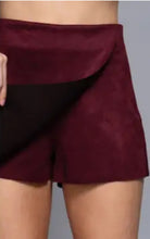 Load image into Gallery viewer, 6399- Front Wrap Faux Suede Skort-WINE

