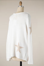 Load image into Gallery viewer, 4747-Scattered Star Soft Knit V Neck Sweater Top -TAN
