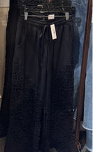 Load image into Gallery viewer, 6428- Crochet-Detail Lined Drawstring Pants-BLACK
