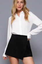 Load image into Gallery viewer, 6398- Front Wrap Faux Suede Skort-BLACK
