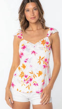 Load image into Gallery viewer, 5055- TIE BACK TANK W/RUCHING-IV/FUCHSIA
