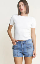 Load image into Gallery viewer, 5880- MICA-High Rise Wide Leg Shorts-CHAR BLU
