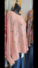 Load image into Gallery viewer, 5893-Openwork Loose Knit Batwing Sweater-PINK
