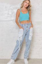 Load image into Gallery viewer, 4554- POL STRIPE DENIM POCKET PANTS
