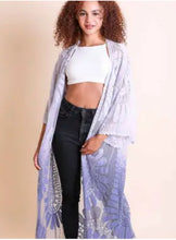 Load image into Gallery viewer, 6130- Ombre Lace Kimono Cardigan -PERIWINKLE
