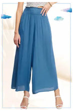 Load image into Gallery viewer, 6149- Wide Leg Elastic Waist Pants with Pockets-BLUE
