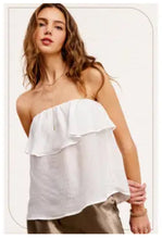 Load image into Gallery viewer, 6143- Off Shoulder Ruffle Detail Tube Top-WHITE
