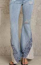 Load image into Gallery viewer, 4556- POL BELL BOTTOM PATCH JEANS
