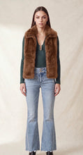 Load image into Gallery viewer, 6437- Funnel Neck Faux Fur Vest-BROWN
