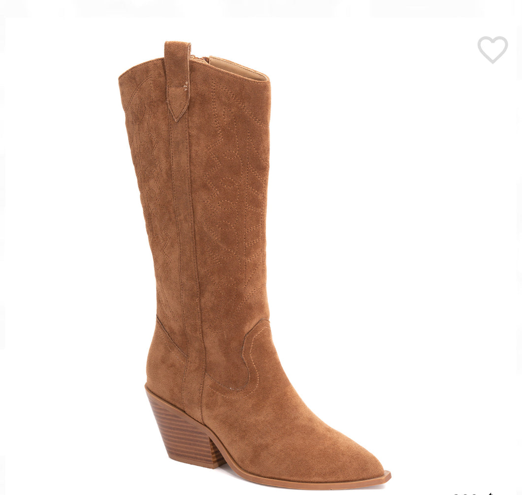 80-0160- CORKYS HOWDY TALL BOOTS- COGNAC SUEDE