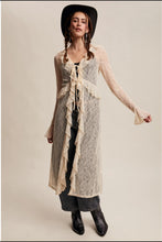 Load image into Gallery viewer, 6448- Sheer Lace Ruffle Duster -IVORY
