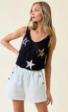 Load image into Gallery viewer, 5200--Star Sweater Tank-BLACK
