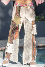 Load image into Gallery viewer, 4662- POL- PATCHWORK PANTS-CREAM
