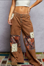 Load image into Gallery viewer, 5762-POL PATCH DENIM PANTS-BROWN

