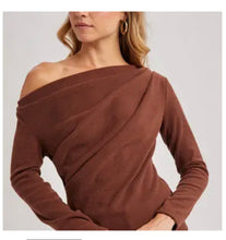 Load image into Gallery viewer, 6411- One Off Shoulder Knit Top-HAZELNUT
