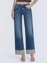 Load image into Gallery viewer, 5763- FLYING MONKEY-Mid Rise Silver Cuffed Slim Wide Jeans
