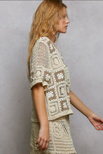 Load image into Gallery viewer, 5467- POL SMC224 CROCHET TOP NATURAL/CAMEL
