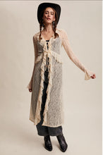 Load image into Gallery viewer, 6448- Sheer Lace Ruffle Duster -IVORY
