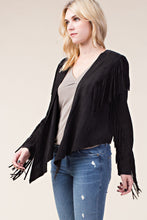 Load image into Gallery viewer, 5521-SUEDE-INSPIRED JACKET WITH FRINGE
