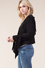 Load image into Gallery viewer, 5521-SUEDE-INSPIRED JACKET WITH FRINGE
