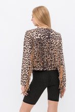 Load image into Gallery viewer, 5522-ANIMAL PRINT (LEOPARD) CROPPED FRINGE JACKET
