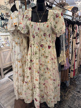 Load image into Gallery viewer, 6011- Floral Bell Sleeve Smocked Bust Midi Dress-FLORAL
