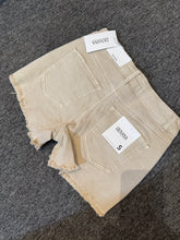 Load image into Gallery viewer, 6291- Acid Washed Frayed Cutoff Hem Shorts-SAND
