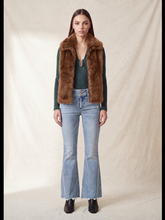 Load image into Gallery viewer, 6437- Funnel Neck Faux Fur Vest-BROWN
