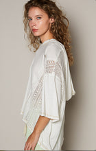 Load image into Gallery viewer, 4485- POL LACE DETAIL JERSEY V NECK-OFF WHITE
