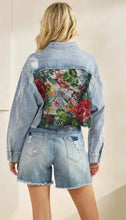 Load image into Gallery viewer, 5780-Classic Denim Jacket with Lace Floral Contrast
