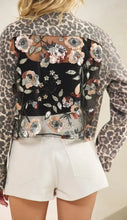 Load image into Gallery viewer, 5781-Leopard Denim Jacket with Back Contrast
