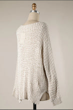 Load image into Gallery viewer, 4774-V Neck Ribbed Trim Cable Knit Sweater
