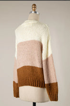 Load image into Gallery viewer, 4775-Color Block Cable Knit Sweater
