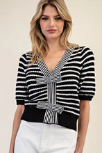 Load image into Gallery viewer, 4845-Striped V-Neck Knit Cardigan
